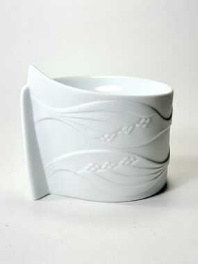 Vintage Kaiser Germany White Bisque Porcelain Candleholder #0676